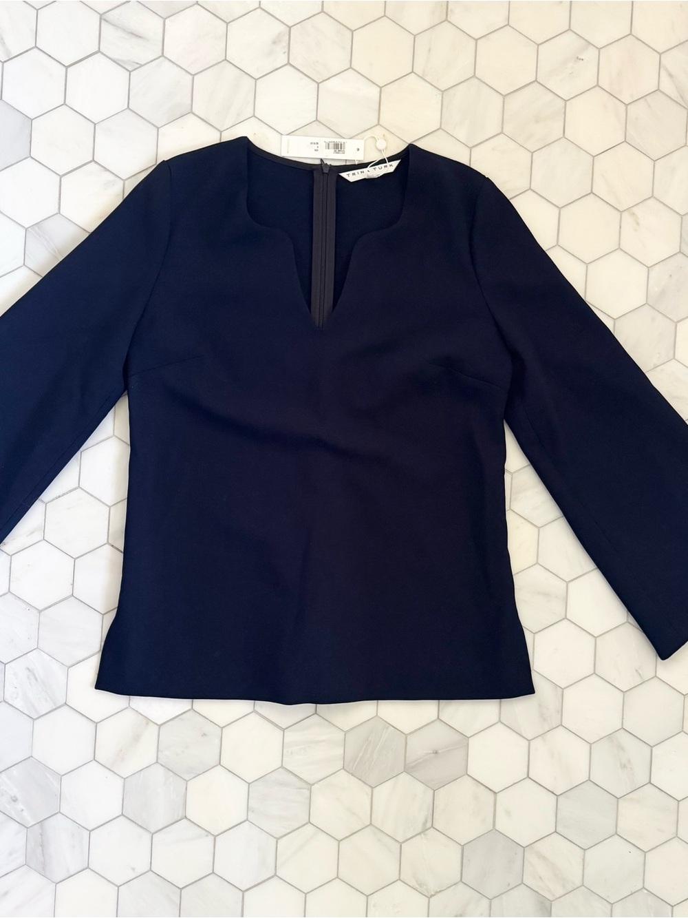 Women’s “Indigo” Notch-Neck Long Sleeve Tunic Top